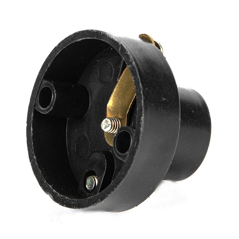 E10 E12 E14 Screw Round Conversion Flat LED Lamp Holder 5A Bedroom Small Screw Led Lighting Head Base Socket 220V Black