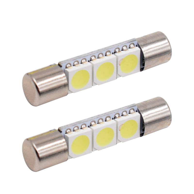 28mm 29mm 3 SMD 5050 LED Lamp Bulb For Car Interior Sun Visor Vanity Mirror Fuse Light Pure White DC12V car-styling