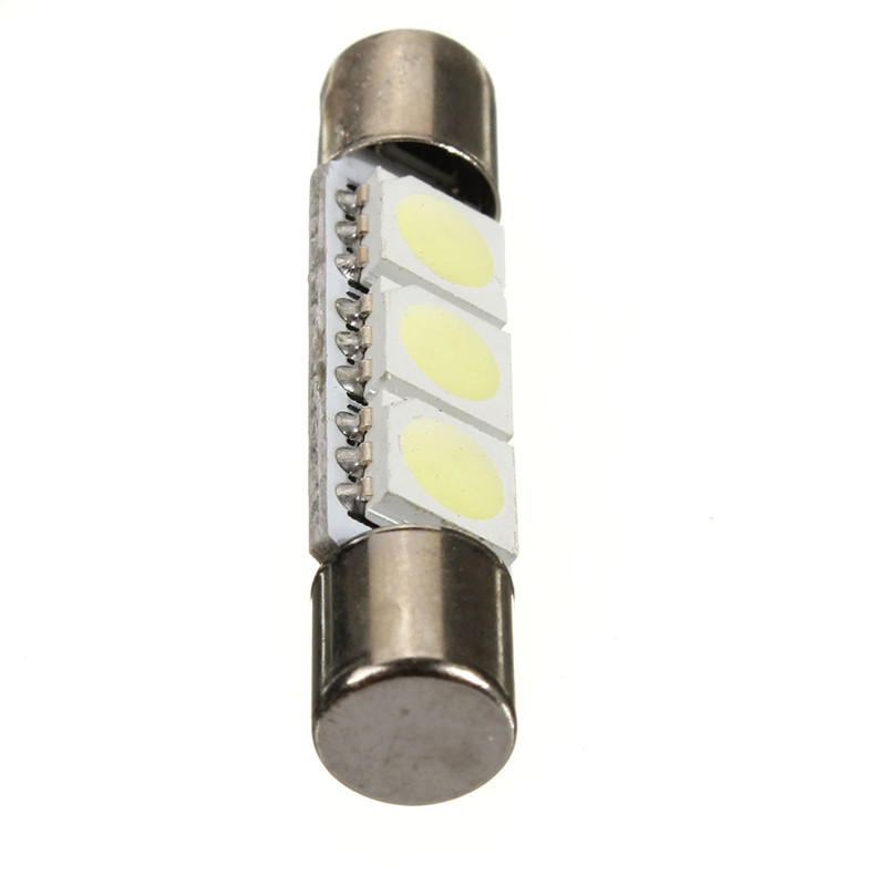 28mm 29mm 3 SMD 5050 LED Lamp Bulb For Car Interior Sun Visor Vanity Mirror Fuse Light Pure White DC12V car-styling