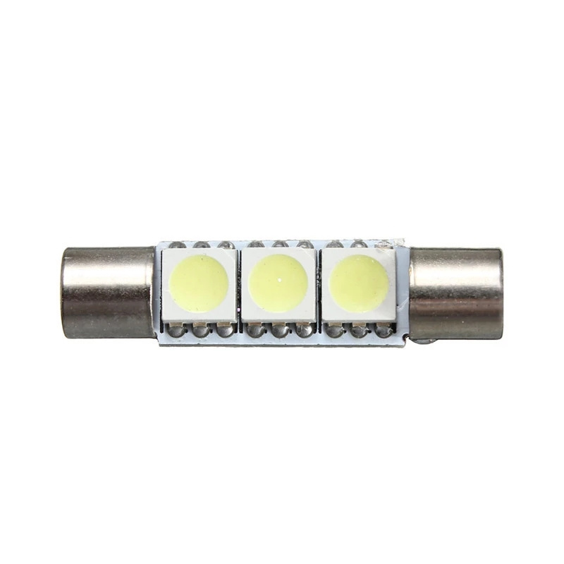 28mm 29mm 3 SMD 5050 LED Lamp Bulb For Car Interior Sun Visor Vanity Mirror Fuse Light Pure White DC12V car-styling