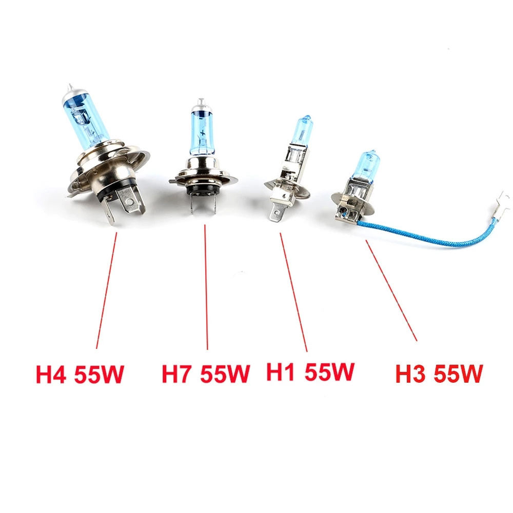 Halogen Bulb H1 H3 H4 H7 H8 H9 H11 9005 HB3 9006 HB4 12V 55W 5000K Quartz Glass Car Headlight Lamp