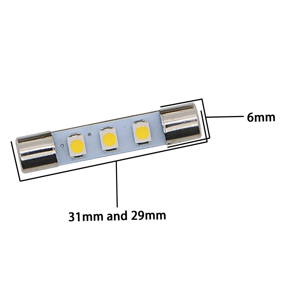 AC 8V Car Festoon 29mm 31mm Style LED Light Replace Incandescent Fuse Lamp Bulbs 8V 250mA Fits Vintage Stereo Audio Receivers