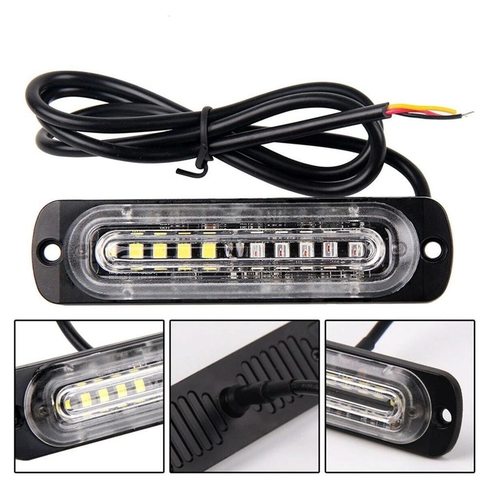 10 LED Strobe Lights Emergency Orange Flashing Light Beacon Yellow Amber Warning Light 12V 24V Stroboscopes For Auto