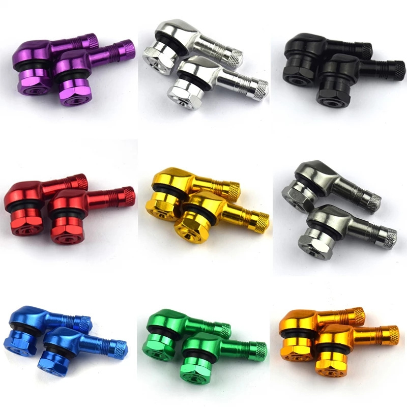 Motorcycle Tire Valve Stem Rim 90 Degree Angle Aluminum Alloy Valve Motorcycle Wheel Tire Tubeless Valve Stems Rim Wheel Parts