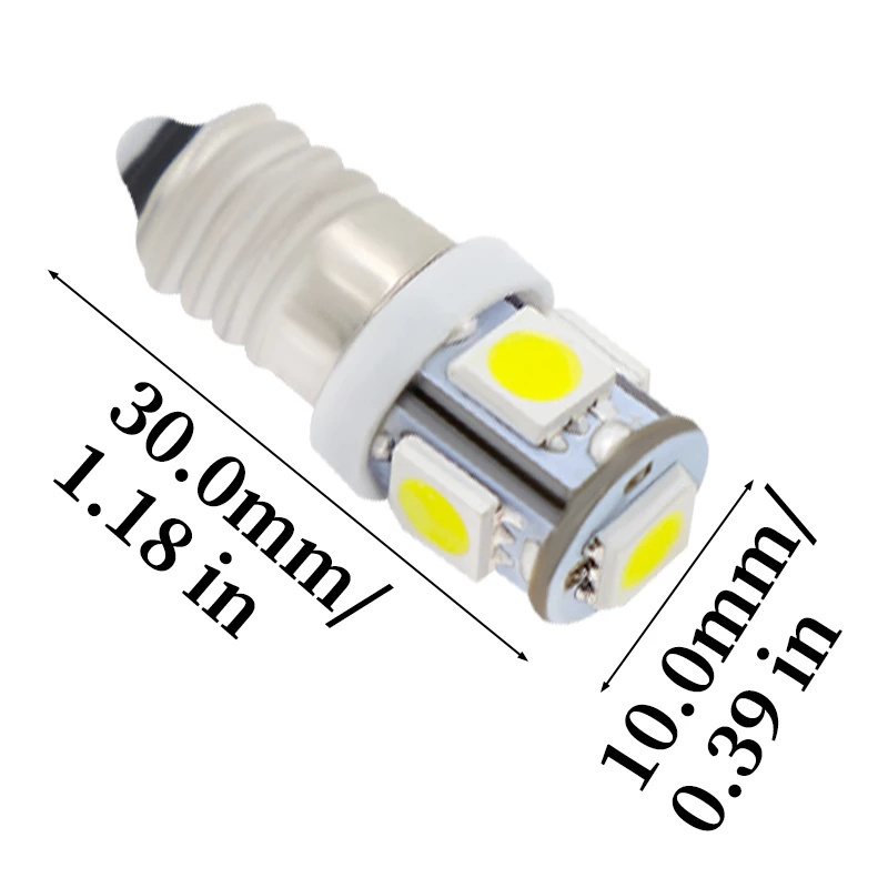 AC E10 3v 6v 9v 12V 24V 5SMD 5050 LED flashlight torch bulbs led flashlight bulb light Head lamp bulb 3000K 6000K