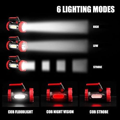 6000Lumens LED Rechargeable Spotlight Flashlight 6 Modes Bright Handheld Large Flashlight with Tripod