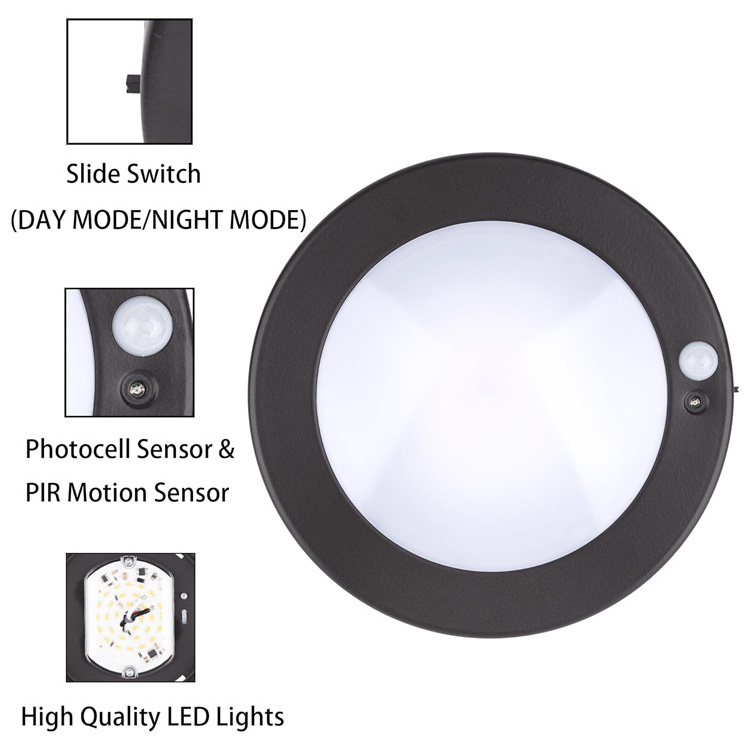 Flush Mount Motion Sensor LED Ceiling Light with Dusk to Dawn ON/Off Automatic for Stair Porch Closet