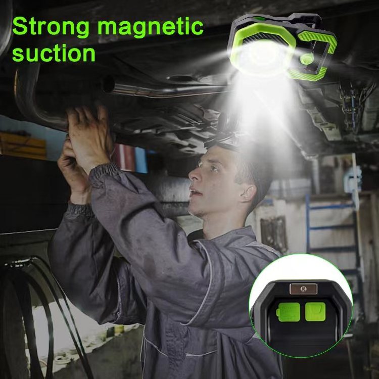 Rechargeable Multifunctional high lumen underhood magnetic handheld cordless work light cob