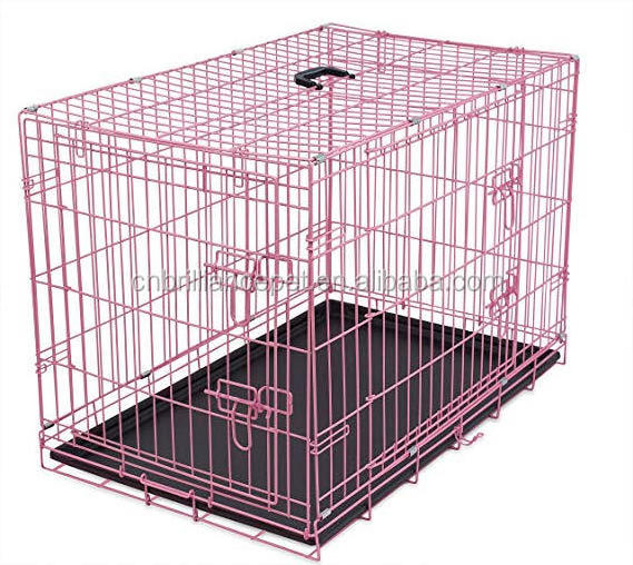 Double Door Folding Dog Metal Crate