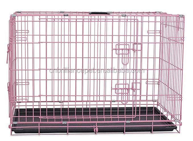 Double Door Folding Dog Metal Crate