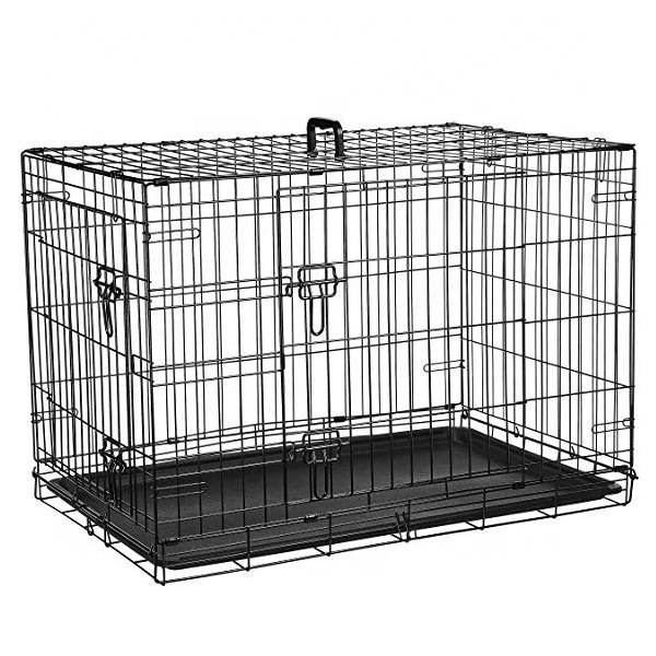 Double Door Folding Dog Metal Crate