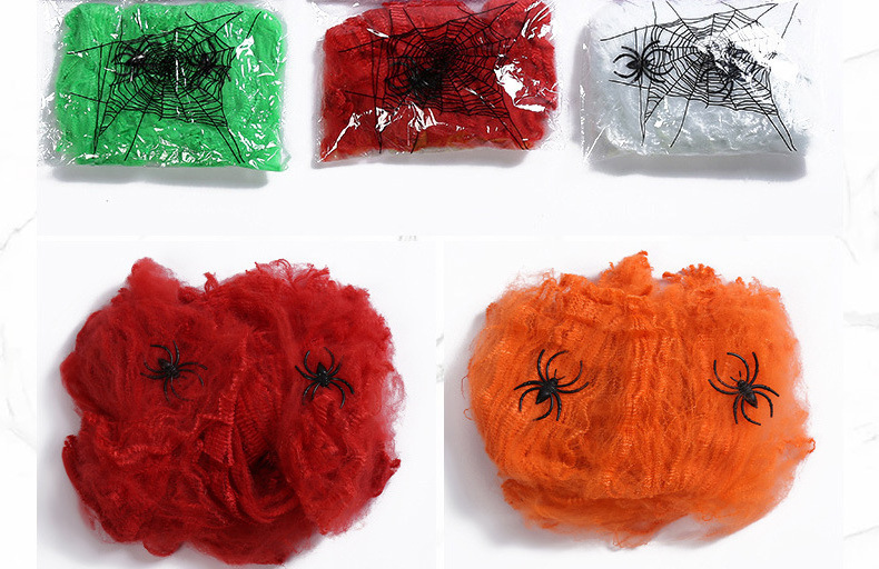 Halloween Props Super Elastic Spider Web Halloween Decorations Send Spiders Indoor Outdoor Party Holiday Supplies