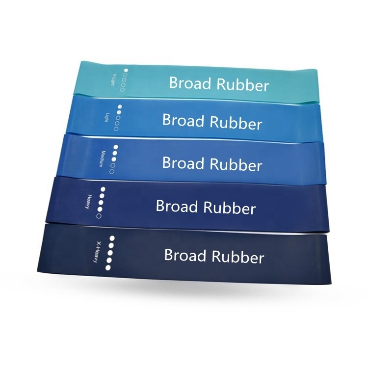 Hot selling Eco set of 5 latex rubber resistance loop exercise bands set for home fitness stretching