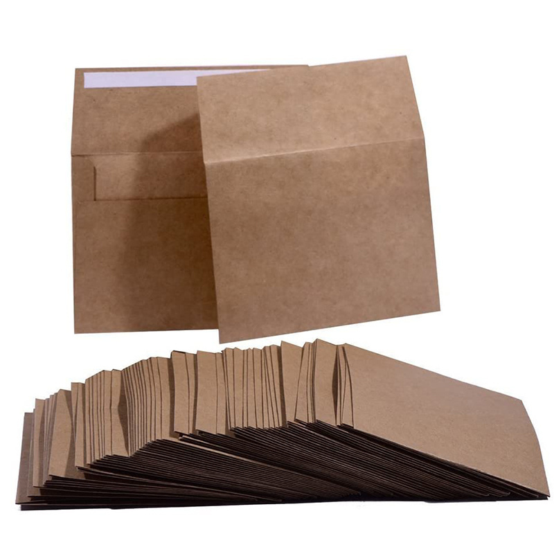 100% Natural  Plain Kraft CD Sleeve Customized eco-friendly brown Kraft Paper Packaging Manila Envelope With Glue