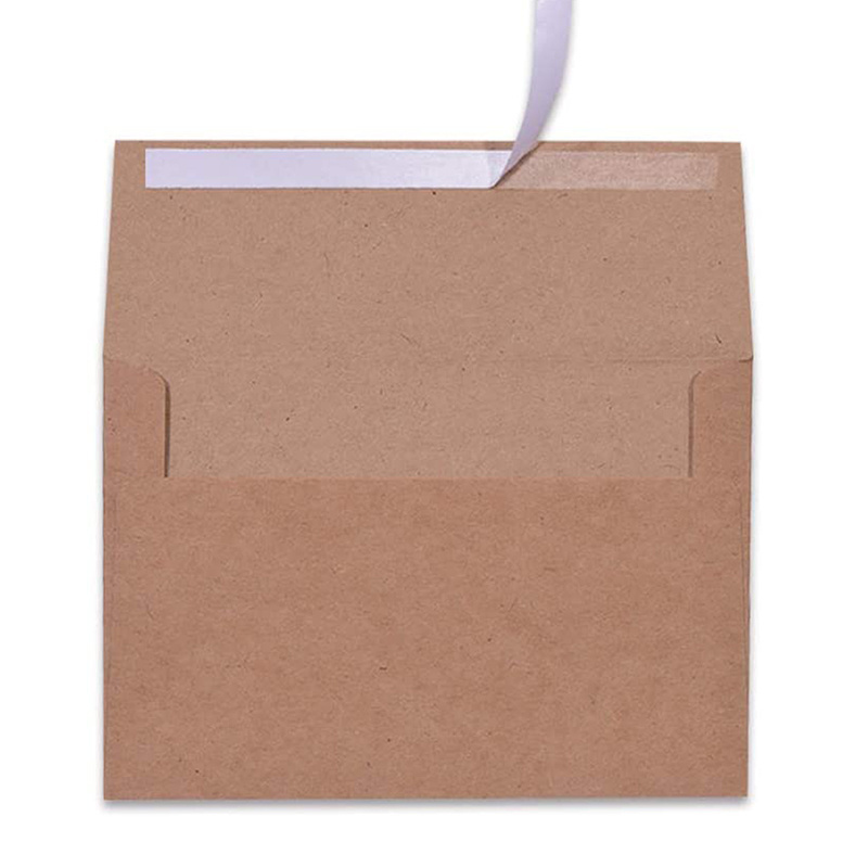 100% Natural  Plain Kraft CD Sleeve Customized eco-friendly brown Kraft Paper Packaging Manila Envelope With Glue