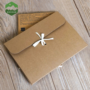 OEM large flat kraft envelope packaging case kraft paper box gift for scarf Handkerchief box for Wedding party gift box