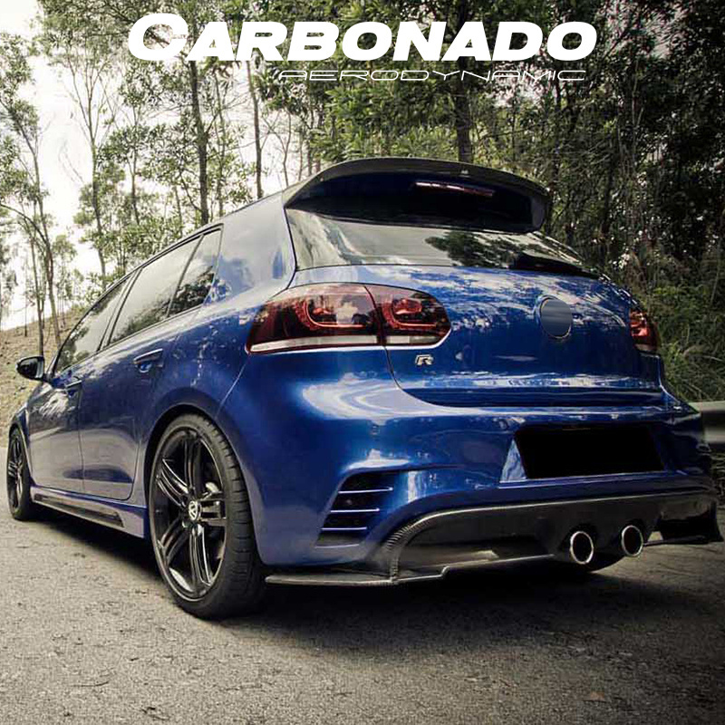 Carbonado zr II carbon fiber Glass Rear Bumper ( Dual Exhaust) ForVolkswagen Golf 6R20 VW GTI