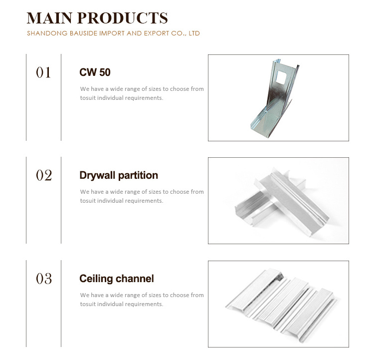 building materials galvanized metal stud and track drywall light gauge metal steel keel