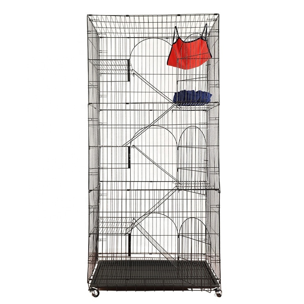 Pet Ferret Chinchilla Playpen Collapsible Cat Cage Indoor Outdoor for Small Animals 3/4/6 Layer with Ramp Ladders Hammock