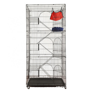 Pet Ferret Chinchilla Playpen Collapsible Cat Cage Indoor Outdoor for Small Animals 3/4/6 Layer with Ramp Ladders Hammock