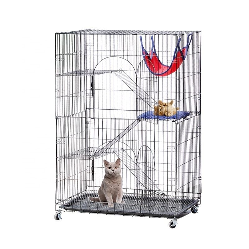 Pet Ferret Chinchilla Playpen Collapsible Cat Cage Indoor Outdoor for Small Animals 3/4/6 Layer with Ramp Ladders Hammock