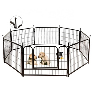 Black Dog Playpen Outdoor Puppy Pet Fence Barrier Kennel for Pet Animals Cat Dogs Puppy