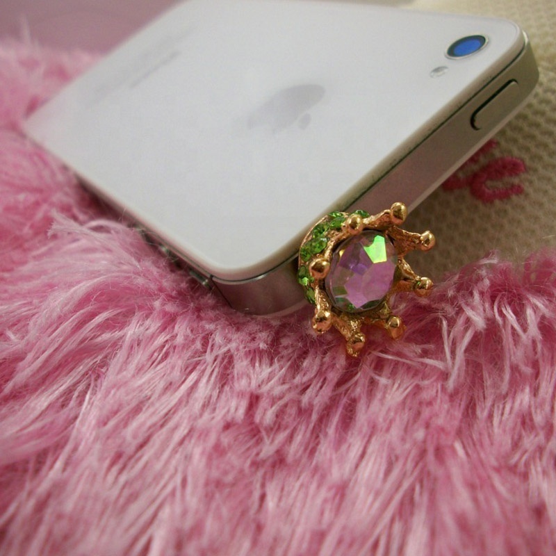 Low Price Rhinestone Dust stopper Luxurious diamond crown 3.5mm Earphone Jack Anti Dust Plug For iPhone headphone cover