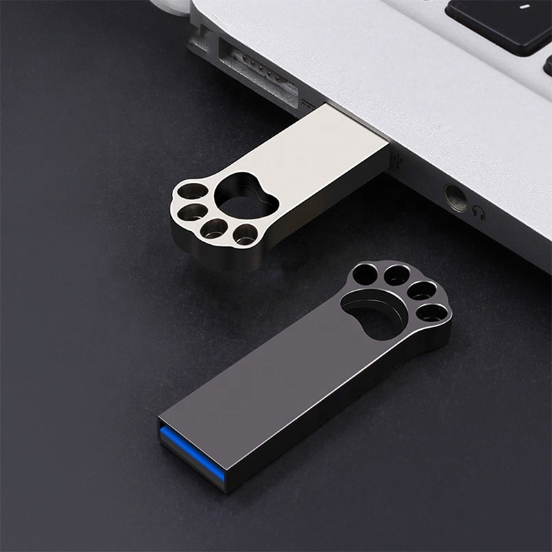 Cute Cat Claw Paw U disk Mini Gift Lanyard Pendrive 128 Gb 16g 64gb USB Key Stick 32G Metal Flash Drive Customized logo