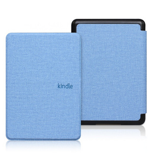 Shockproof Cloth Grain Soft TPU shell Bottom Hand Strap Fabric Smart Tablet Flip Cover For Kindle Paperwhite E-Book Case