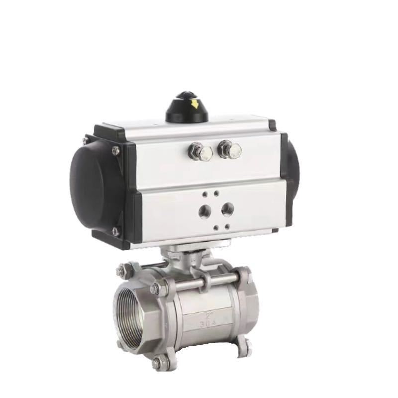 2 Way 3 PCS Rotary Air Control Pneumatic Actuator Actuated Ball Valve