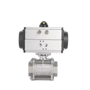 2 Way 3 PCS Rotary Air Control Pneumatic Actuator Actuated Ball Valve