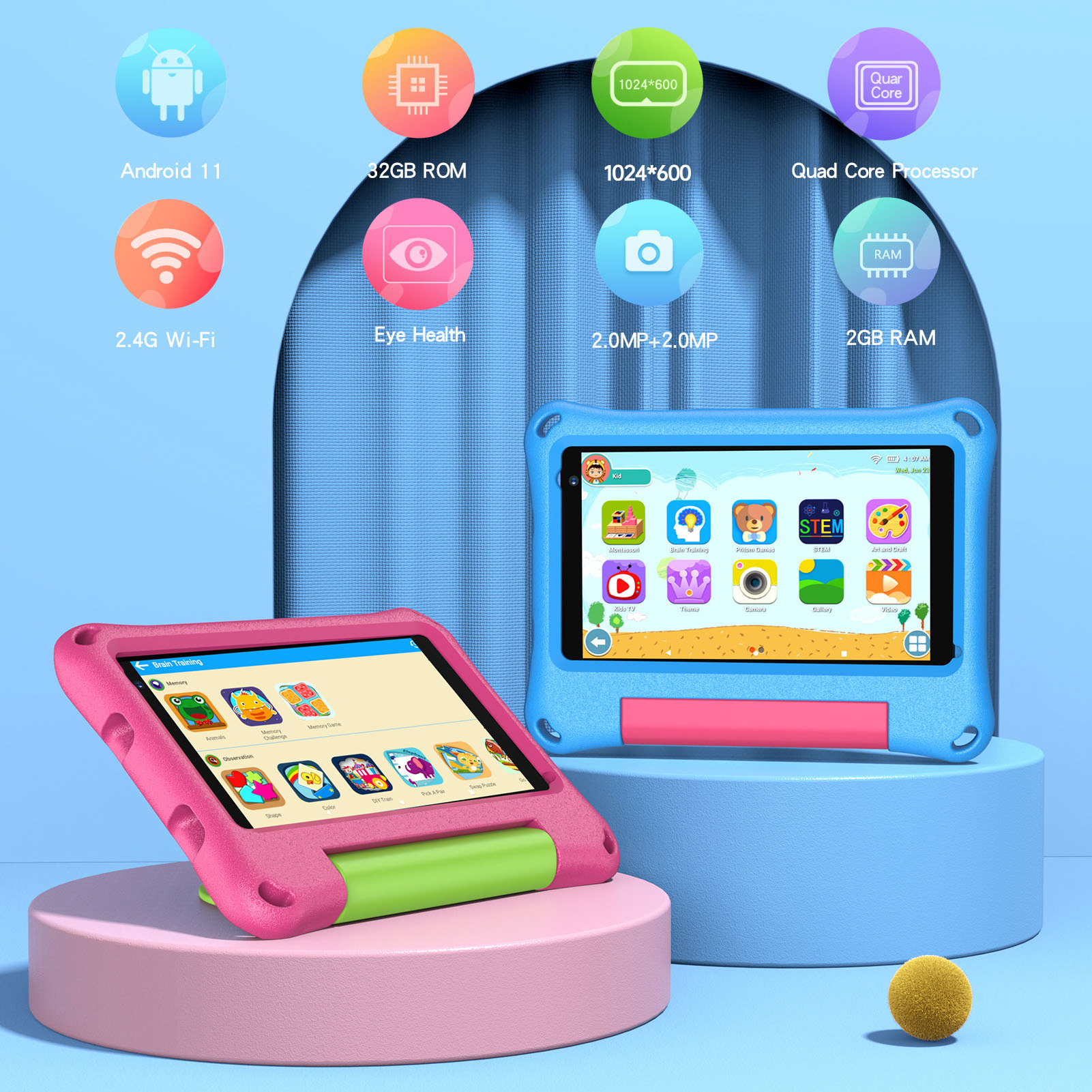 Children learn tablet computer Children label Android baby toy tablet computer education Wifi 7inch children tablet computer