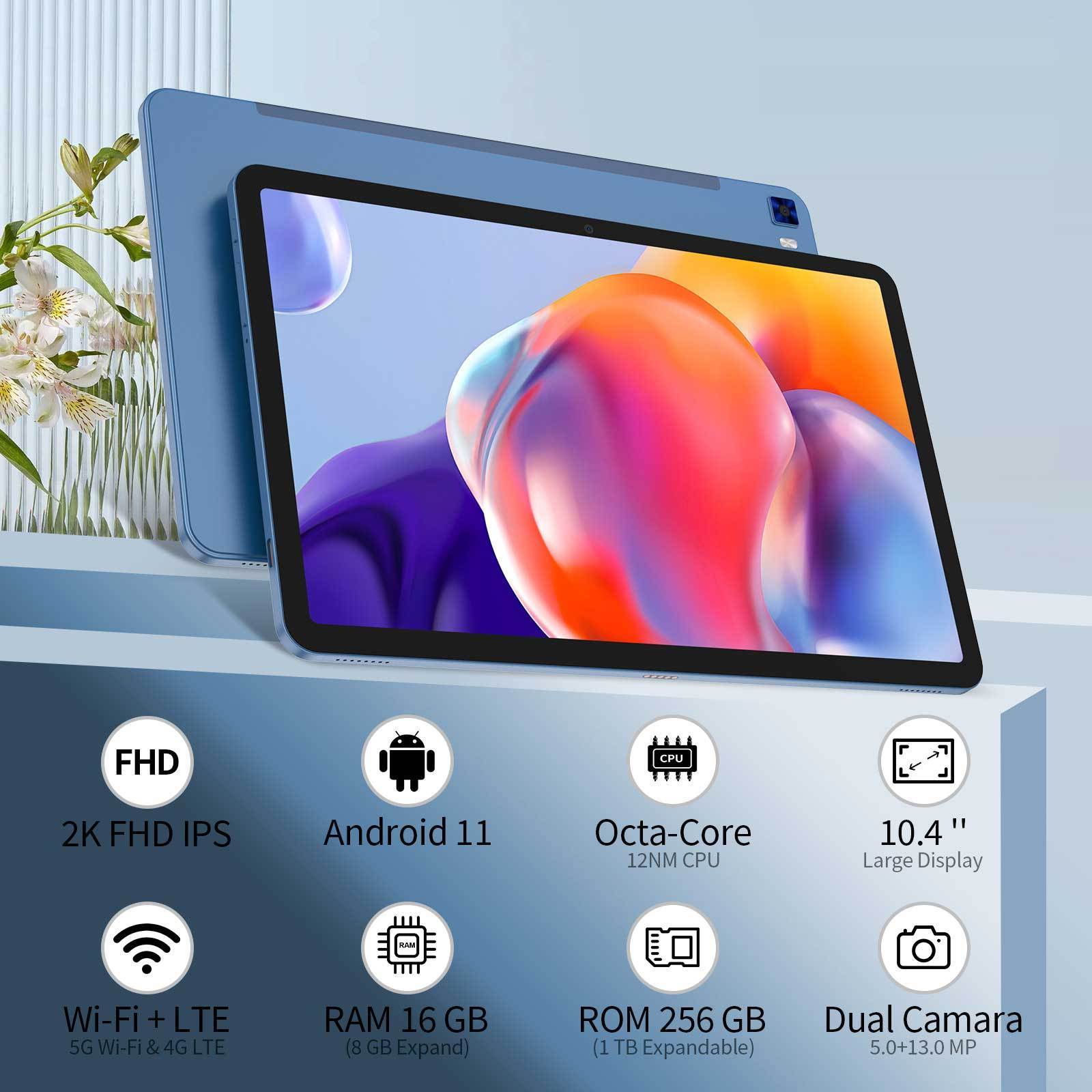 New Design Oem 10.4 Inch Fhd Screen Octa Core Tablet 14+256gb Storage 5mp/13mp Dual Camera Android 11 Professional Tablet