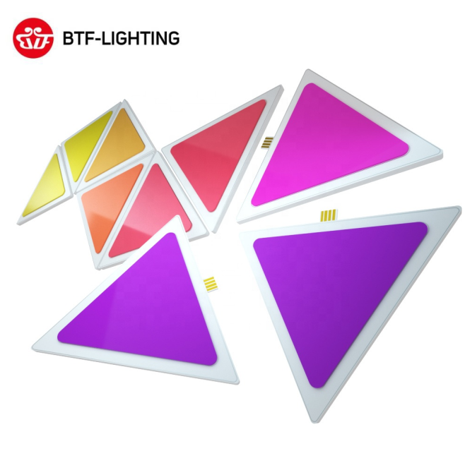 Android/IOS WiFi APP Music Control 9 PCS Panels in One Kit RGB Color Triangle Smart Led Panel Light For Room/Wall Lighting