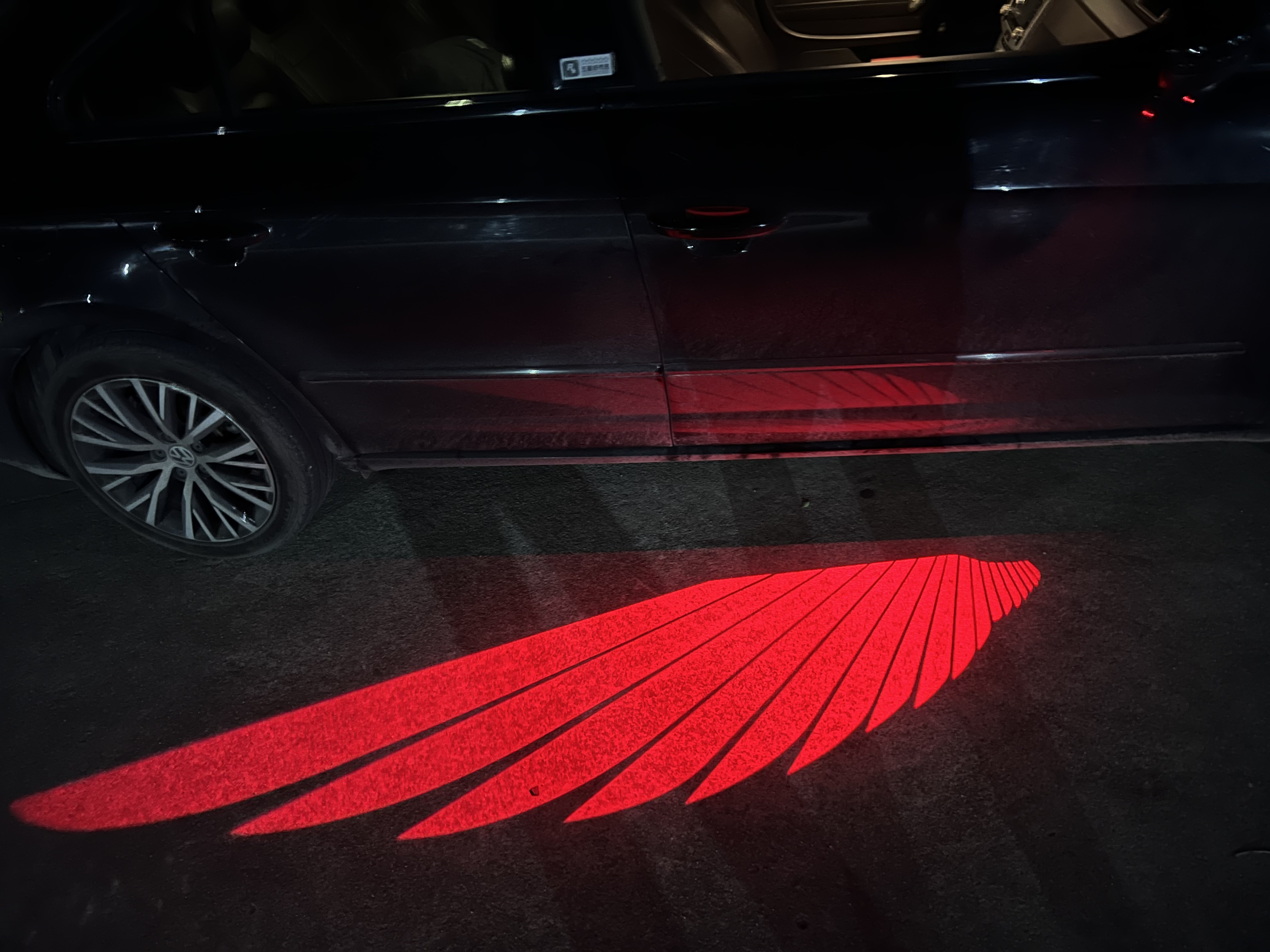 Auto Decorative Light Car Laser Spot Projection Lamp Rearview Mirror Angel Wings HD Car Welcome Lights blue red