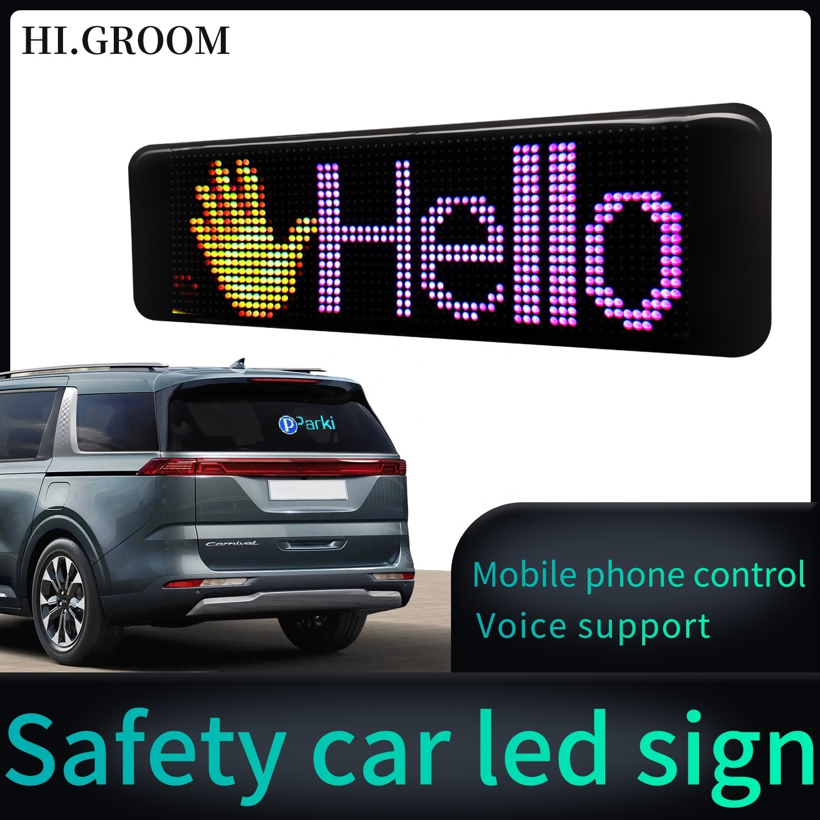 Custom Full Color Rgb Smart Digital Light Emotion Screen Led Interactive Car Display Car Advertising Screen Led Car Display