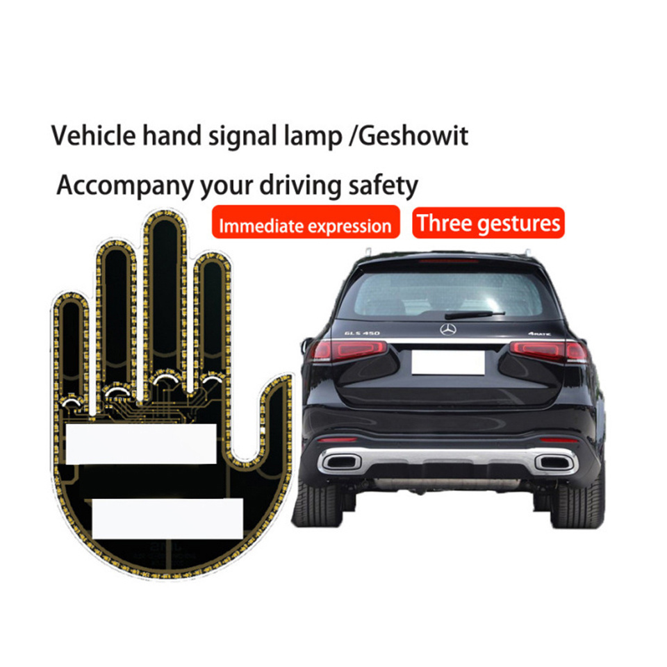 wholesale Flik Hand Light Car Led Hand Gesture Light Middle Finger Light for Car Sign Pump Up Led Display Remote Window Lamp