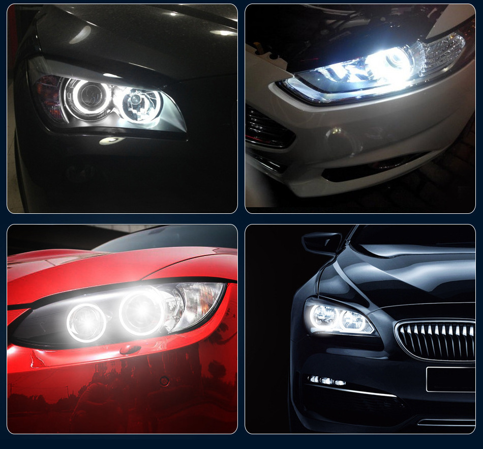 BRAD no error xenon white led angel eyes h8 120w for bmw e60 e61 e87 e82 x5 e70 E93 x6 e71 e90 e91 h8 led angel eyes