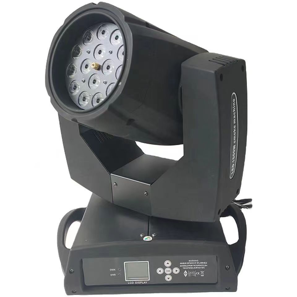 New arrival 1800W 15x10W RGBW 4In1 LED Moving Head light Fog Machine Led dyeing shaking head smoke machine