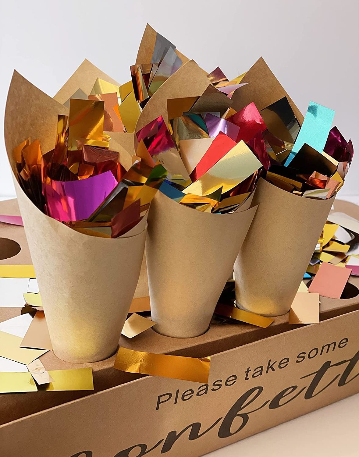 Wholesale Custom Party Decoration Bulk Bag Metallic Foil Tissue Biodegradable Paper Wedding Confetti