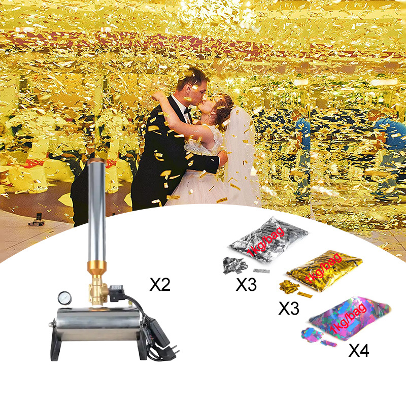 Mini Confetti Cannon Launcher Machine Paper Shooter Remote Control Party Stage Effect Wedding Equipment