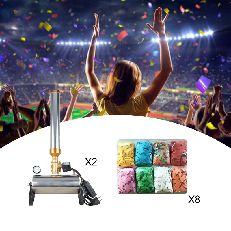 Mini Confetti Cannon Launcher Machine Paper Shooter Remote Control Party Stage Effect Wedding Equipment