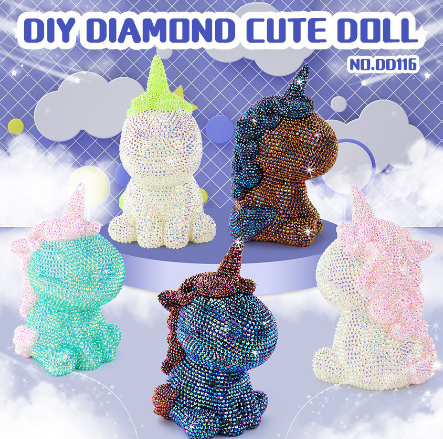 COOLEVE Factory Custom Full Resin Drill Beginner Mosaic Diamond Paintings Kit Free Shipping Violent Bear Point Diamond Doll Set