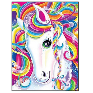 Cartoon Unicorn Painting By Number DIY Framed Gift For Kids Unique Framed Wall Art Craft Living Room Decor