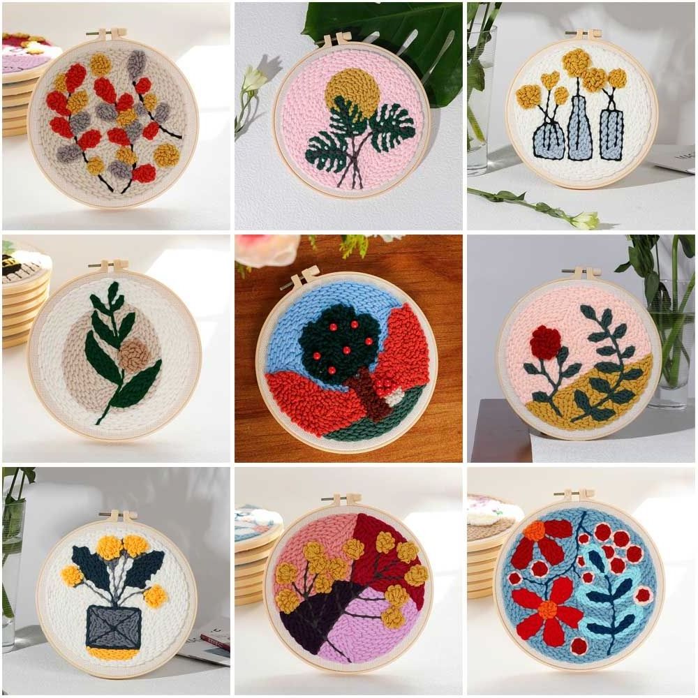 Needle Thread Sewing Accessories Ornament DIY Crafts Flower Embroidery Embroidery Hoop Needle Punch Cross Stitch Kit