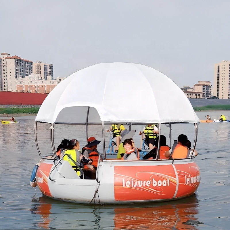 Top Quality Electric Leisure BBQ Donut Boat Long Life 6-8 People Round Barbecue Boat for Water Play