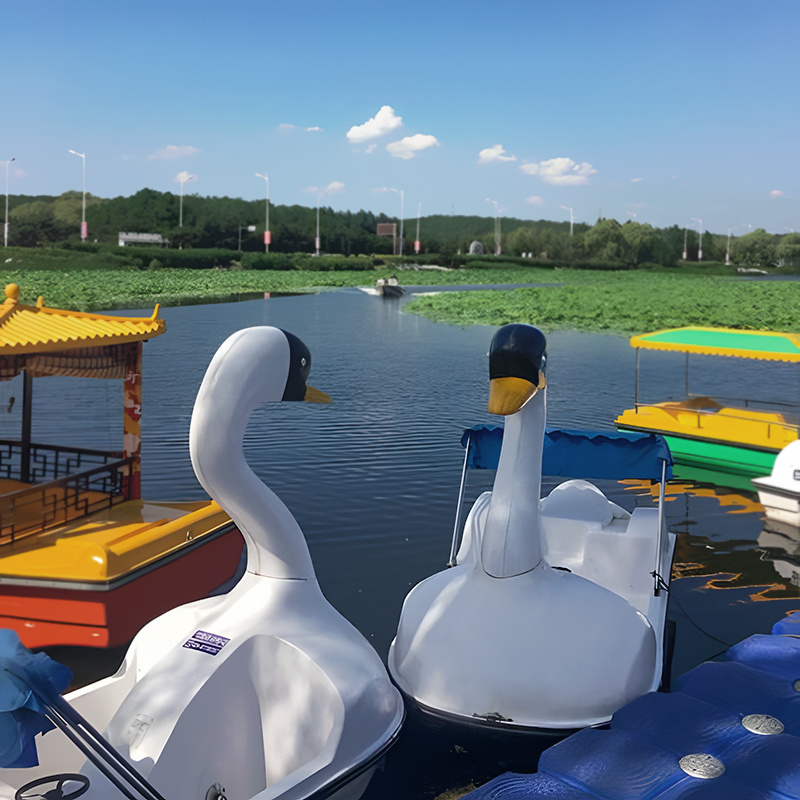 Water Amusement Park Equipment 4 seats Used Duck Swan Pedal Boat High Quality