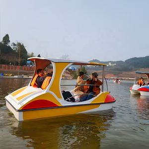 Wholesale Water Park Funny Fiberglass Jet Pedal Boat Floating Colorful Boat Water Electric Paddle Boat for Sale