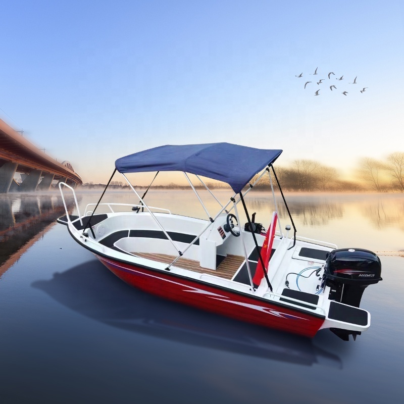 2023 Hot Selling 3-5 Persons 4.2m /14ft Small Aluminium Alloy Fishing Racing Boat with Sunshade