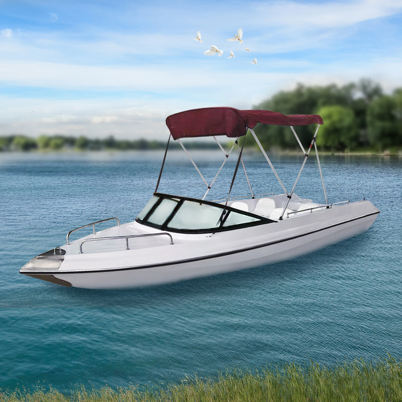 Factory Price 6-8 Persons Fishing Fiberglass Boat Attractive Gasoline Strong Power Boat Soft Sofa Comfortable Leisure Boat